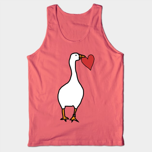 Goose Steals Heart For Love on Valentines Day Tank Top by ellenhenryart
